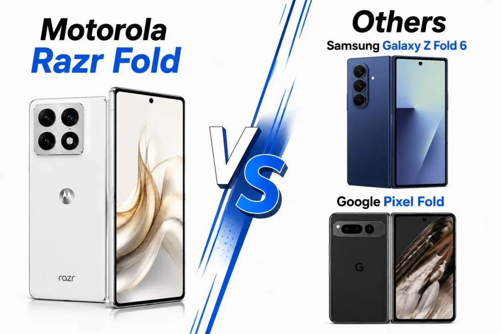 Motorola Razr Fold vs Samsung Galaxy Z Fold 6 and Google Pixel Fold comparison.